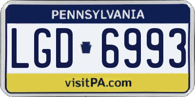PA license plate LGD6993