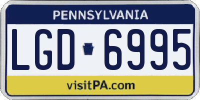 PA license plate LGD6995