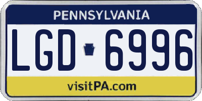 PA license plate LGD6996