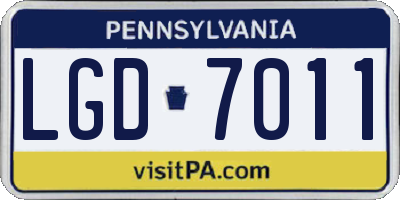 PA license plate LGD7011
