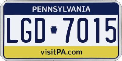 PA license plate LGD7015
