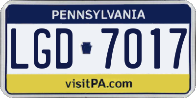 PA license plate LGD7017