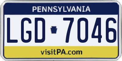 PA license plate LGD7046