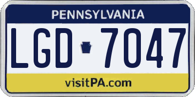 PA license plate LGD7047