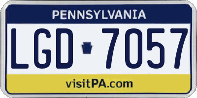 PA license plate LGD7057