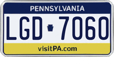 PA license plate LGD7060