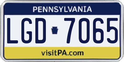 PA license plate LGD7065
