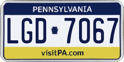 PA license plate LGD7067