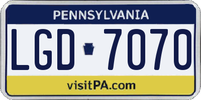 PA license plate LGD7070