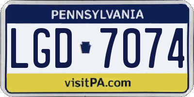 PA license plate LGD7074