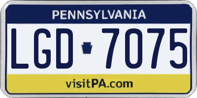 PA license plate LGD7075