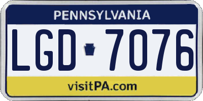 PA license plate LGD7076