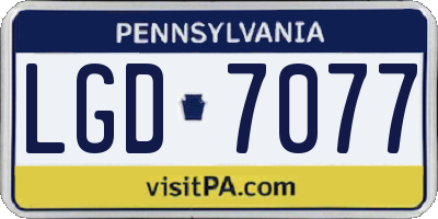 PA license plate LGD7077