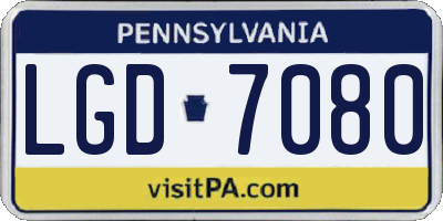 PA license plate LGD7080
