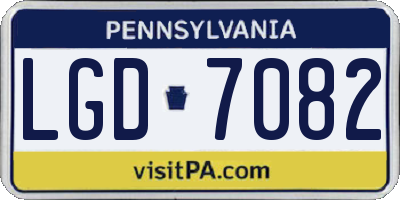 PA license plate LGD7082