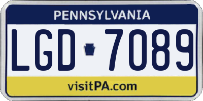 PA license plate LGD7089