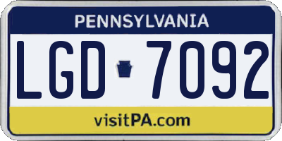 PA license plate LGD7092