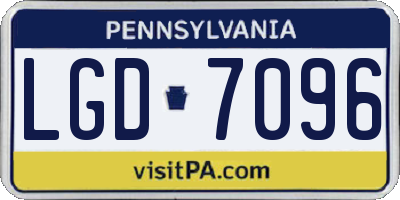 PA license plate LGD7096