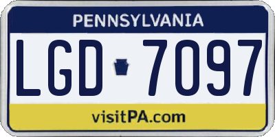 PA license plate LGD7097