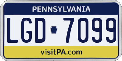PA license plate LGD7099