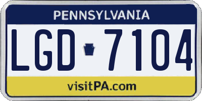PA license plate LGD7104