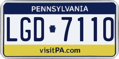 PA license plate LGD7110