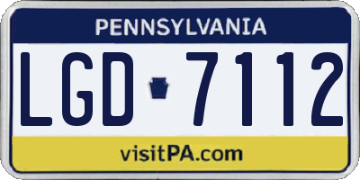 PA license plate LGD7112