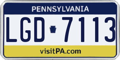 PA license plate LGD7113