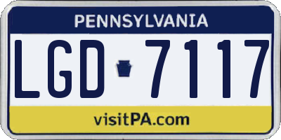 PA license plate LGD7117