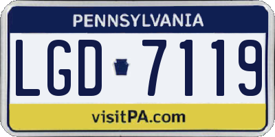 PA license plate LGD7119