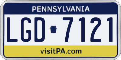 PA license plate LGD7121