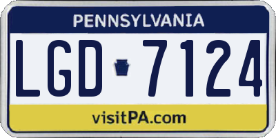 PA license plate LGD7124