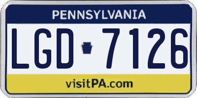 PA license plate LGD7126