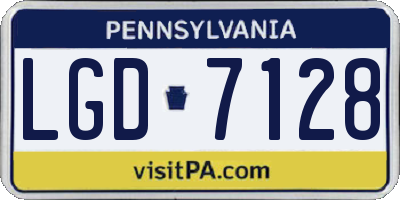 PA license plate LGD7128
