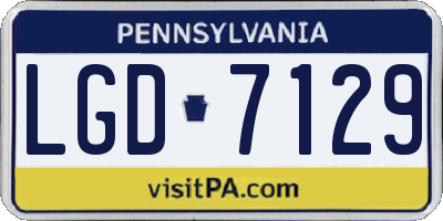 PA license plate LGD7129