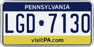 PA license plate LGD7130