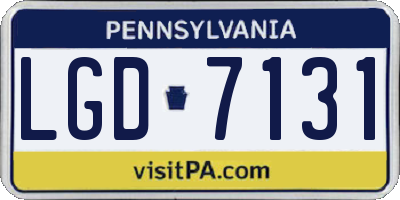 PA license plate LGD7131