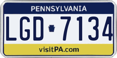 PA license plate LGD7134