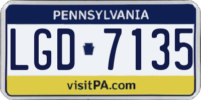 PA license plate LGD7135