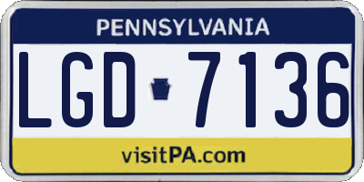 PA license plate LGD7136