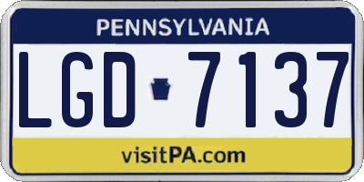 PA license plate LGD7137