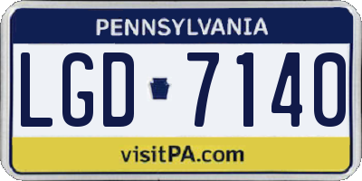 PA license plate LGD7140