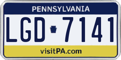 PA license plate LGD7141