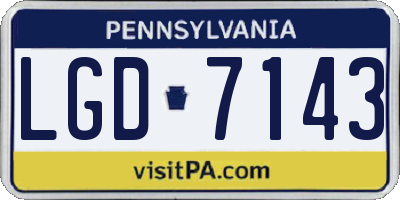 PA license plate LGD7143