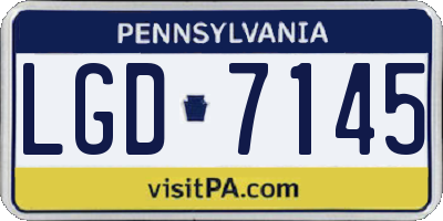 PA license plate LGD7145
