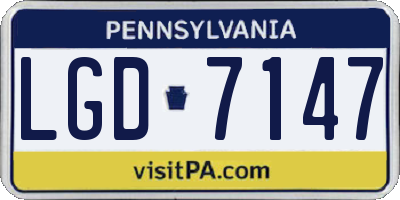 PA license plate LGD7147
