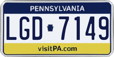 PA license plate LGD7149
