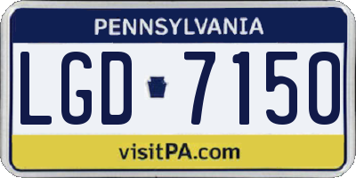 PA license plate LGD7150
