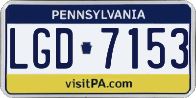 PA license plate LGD7153