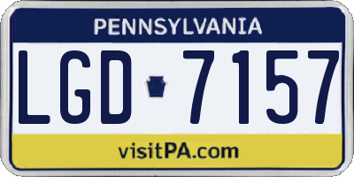 PA license plate LGD7157